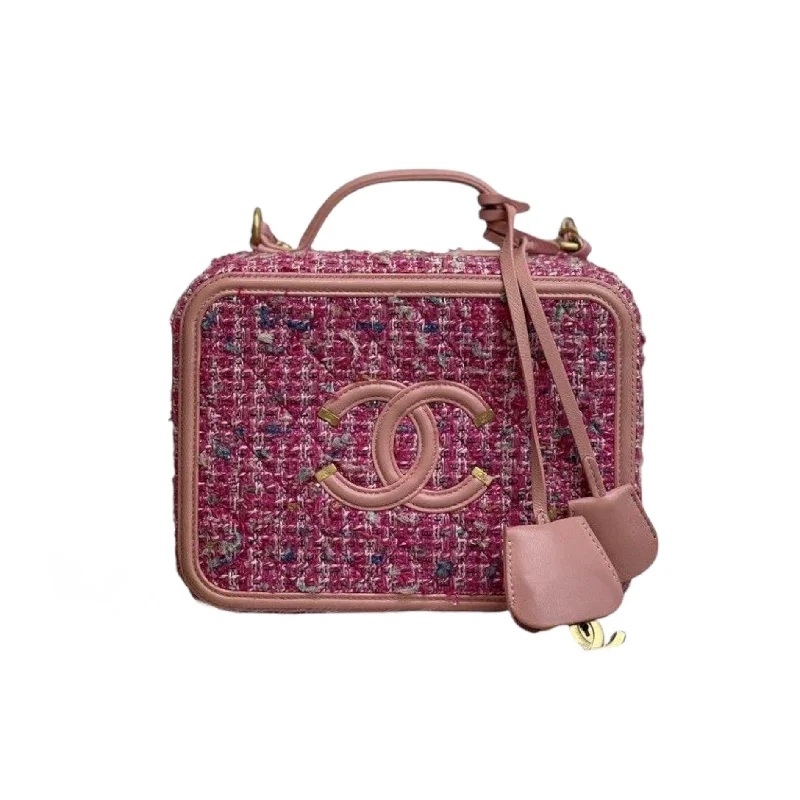 Best tote bags for workFiligree Vanity Case Medium Tweed Pink GHW