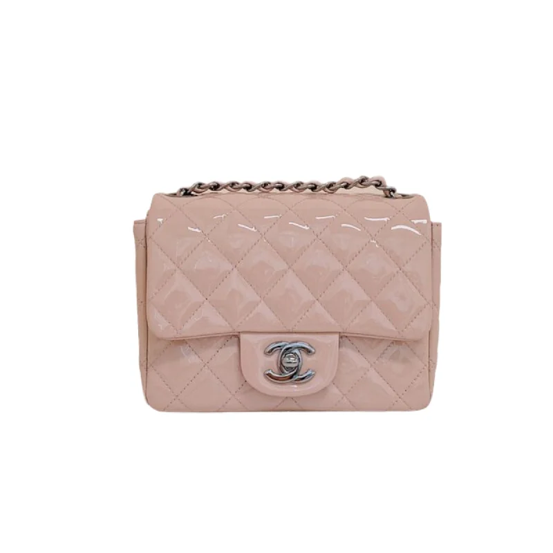 Luxury bags with exotic skinsClassic Flap Mini Square Patent Pink SHW