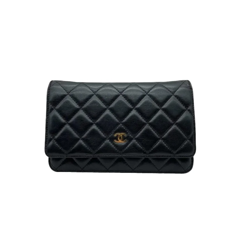 Designer bags for womenWOC Wallet on Chain Lambskin Black GHW