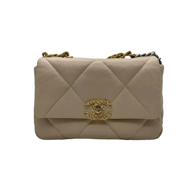 Top-rated backpack brandsLambskin Quilted Chanel 19 Flap Small Beige MHW