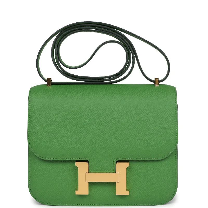 Minimalist leather handbagsHermes Constance 18 Vert Yucca Epsom Gold Hardware