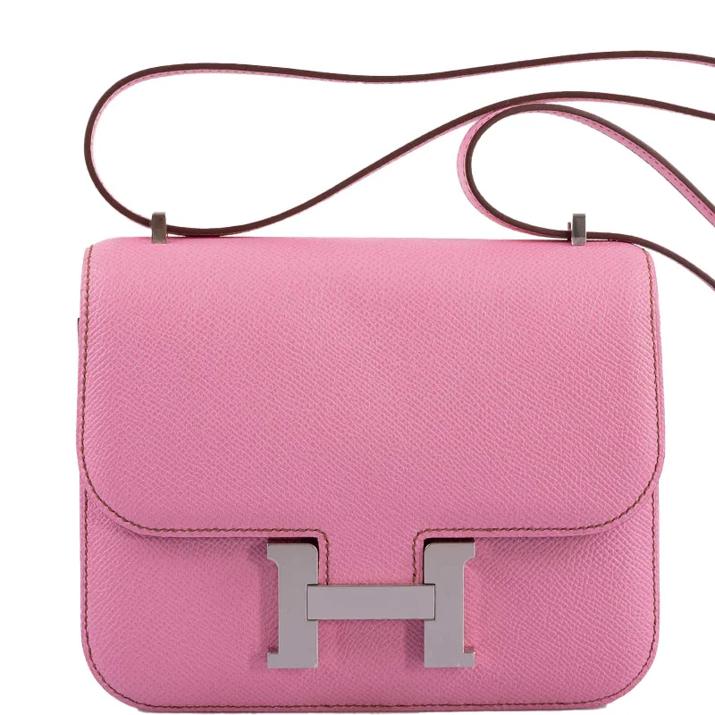 Designer bags with top handlesHermès Mini Constance 18 5P Bubblegum Pink Epsom Palladium Hardware