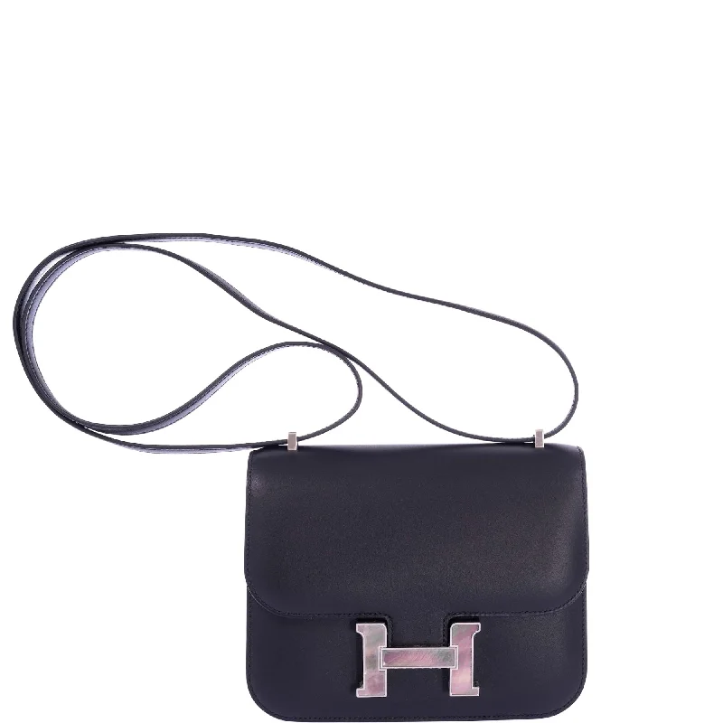 Luxury brand bags on saleHermès Constance 18 Black Sombrero leather Mother of Pearl Hardware