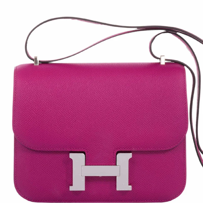 Compact crossbody bags for travelHermès Constance 18 Rose Pourpre Epsom Palladium Hardware