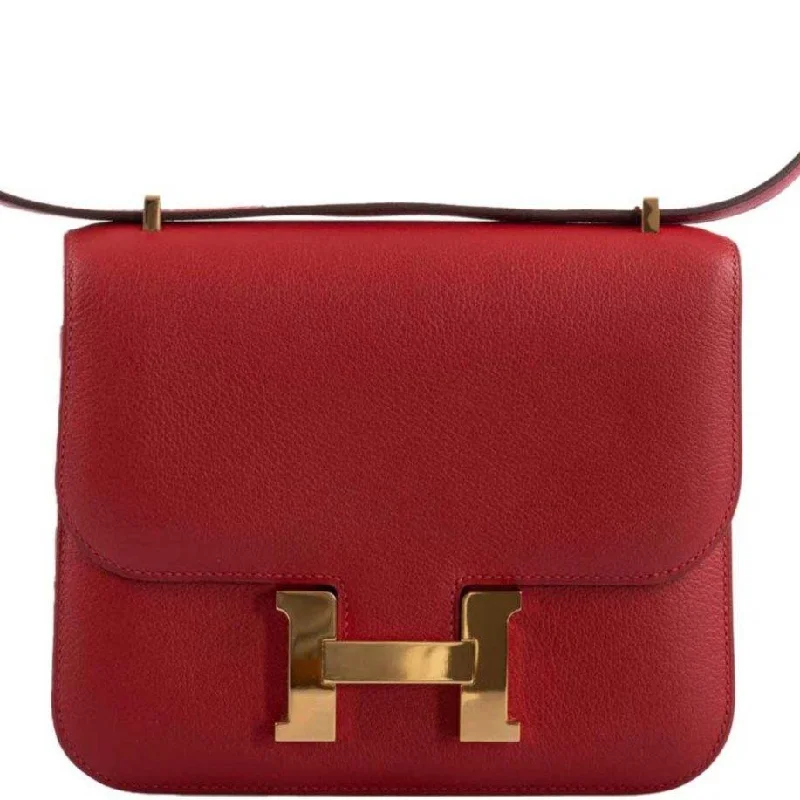 Best bags for photographersHermès Mini Constance 18 Rouge Casaque Evercolor Gold Hardware