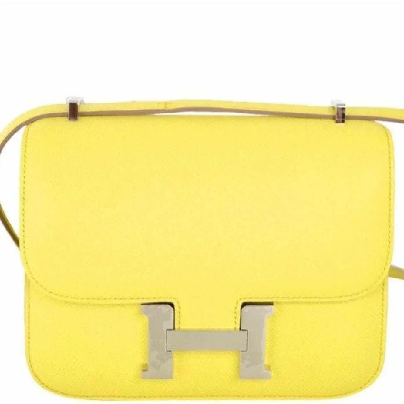 Trendy bucket bags for summerHermès Constance 18 Soufré Yellow Epsom Palladium Hardware