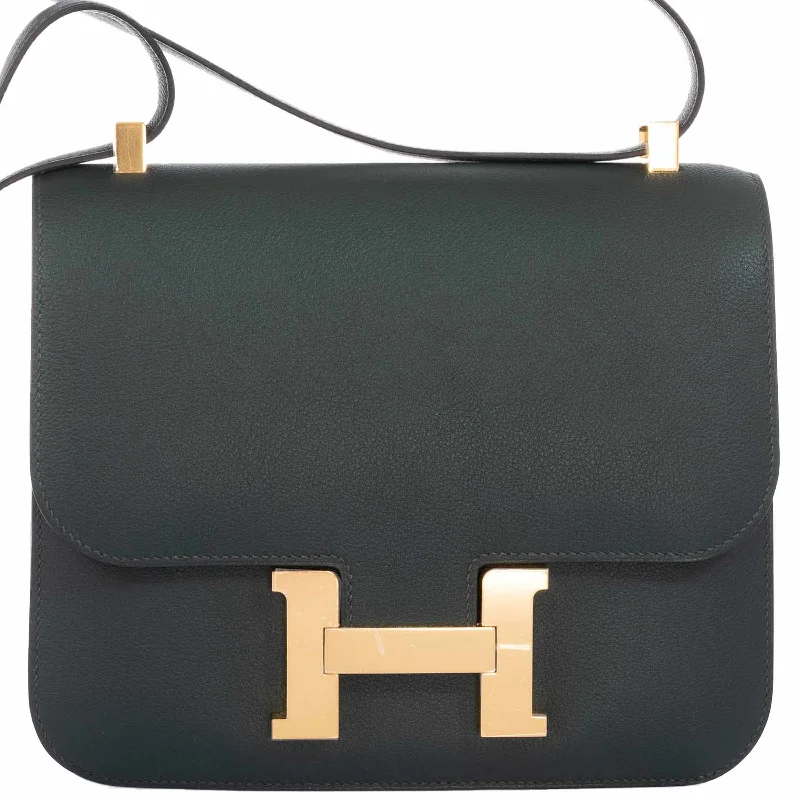 Best-selling designer bags 2025Hermès Constance 24 Vert Titien Evercolor Gold Hardware