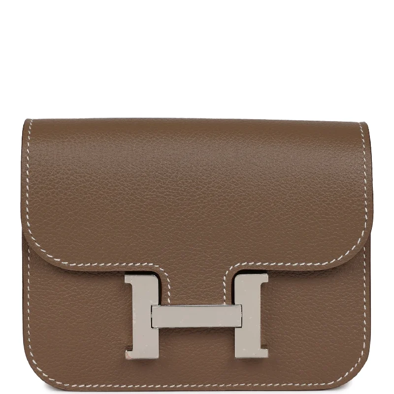 Luxury brand bags on saleHermes Constance Slim Wallet Etoupe Evercolor Palladium Hardware