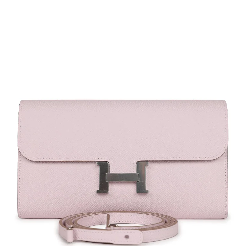 High-quality leather messenger bagsHermes Constance Wallet To Go Mauve Pale Epsom Palladium Hardware