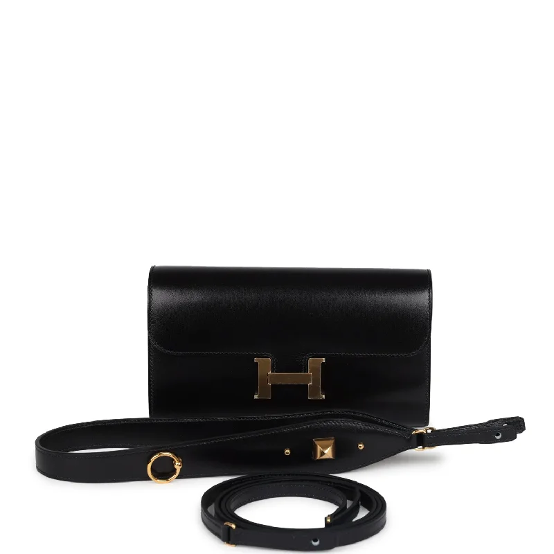 Eco-friendly tote bags for shoppingHermes Rock Constance Wallet To Go Black Box Gold Hardware