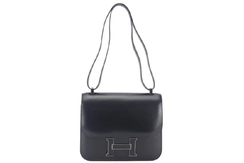 Trendy transparent PVC bagsHERMES CONSTANCE 24 STAMP R (YEAR 2014) BLACK BOX LEATHER LIZARD SILVER HARDWARE BUCKLE WITH DUST COVER