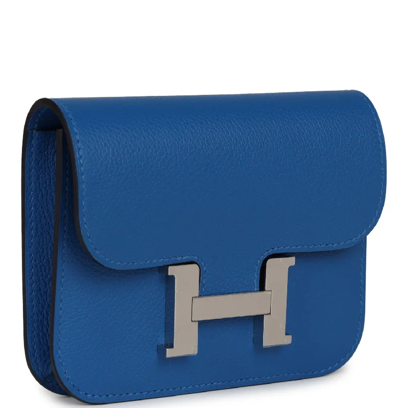 Crossbody bags for everyday useHermes Constance Slim Wallet Bleu Zellige Evercolor Palladium Hardware