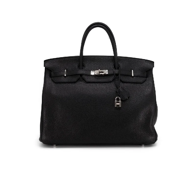 Vintage-inspired handbagsHermes Birkin 40 Noir - Q stamp