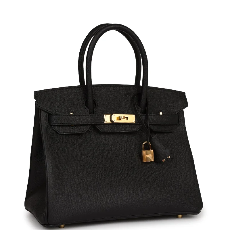 Affordable designer bag dupesHermes Birkin 30 Black Epsom Gold Hardware