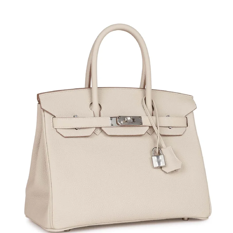 Sustainable fashion bagsHermes Birkin 30 Craie Togo Palladium Hardware