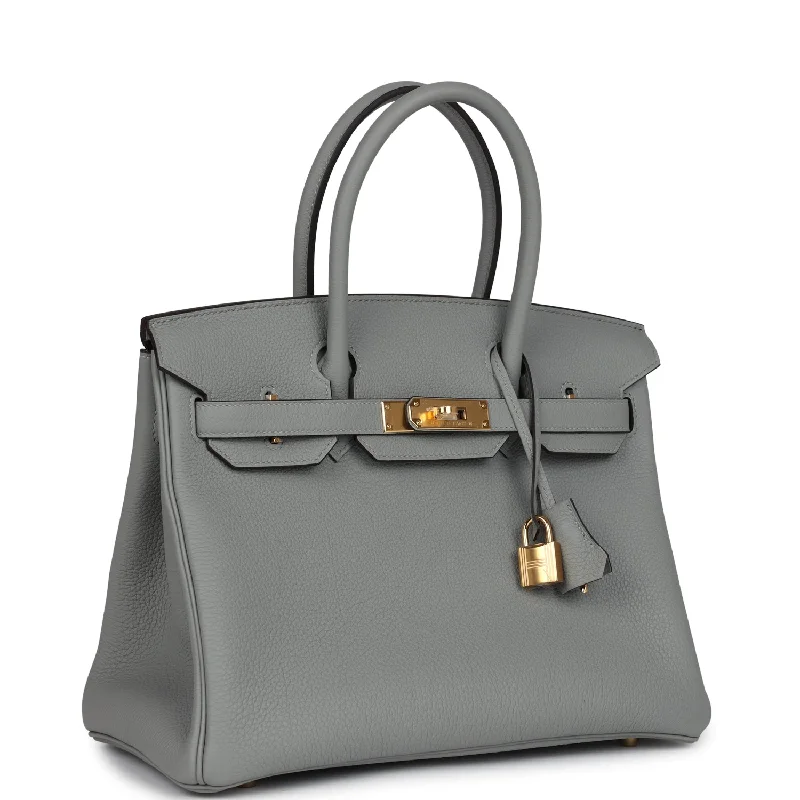 Designer bags with gold hardwareHermes Birkin 30 Gris Mouette Togo Gold Hardware