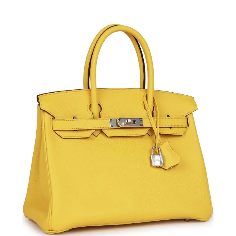 Luxury bags with chain strapsHermes Birkin 30 Jaune de Naples Taurillon Novillo Palladium Hardware