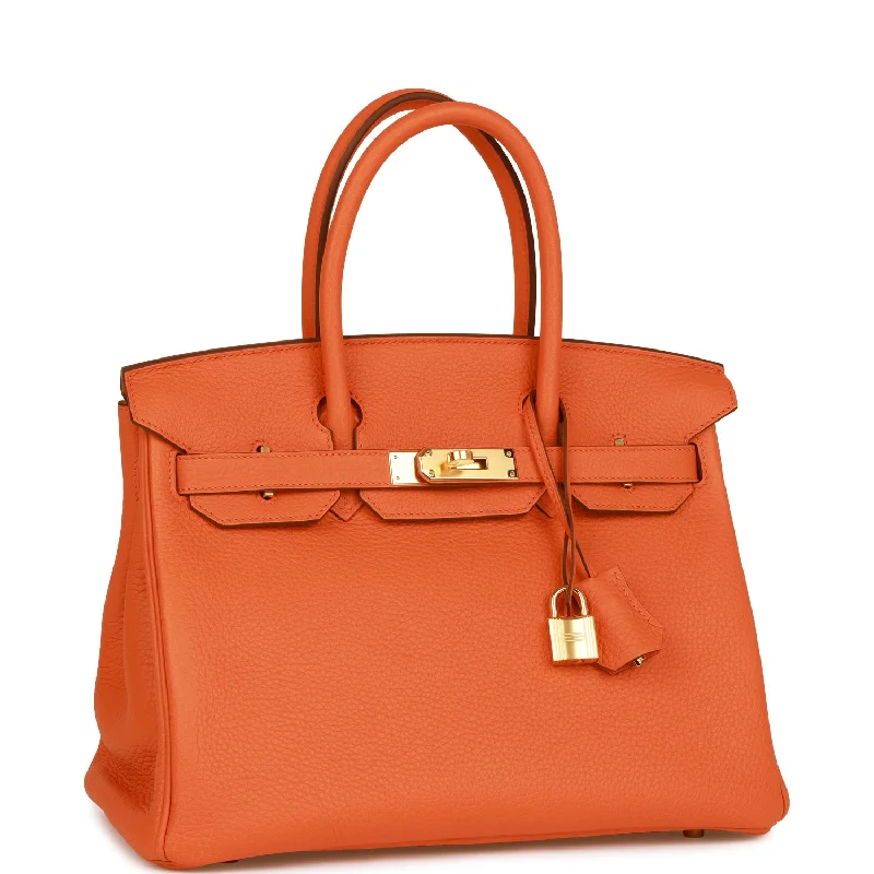 Trendy transparent PVC bagsHermes Birkin 30 Orange Clemence Gold Hardware