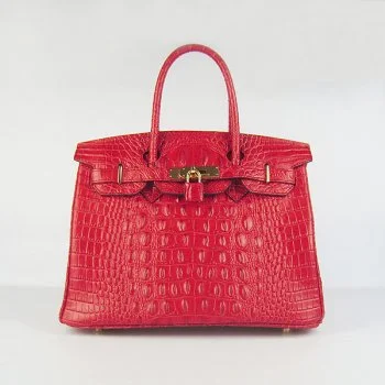 Best tote bags for workHermes Birkin 30cm Crocodile Head Vein Handbags Red Golden