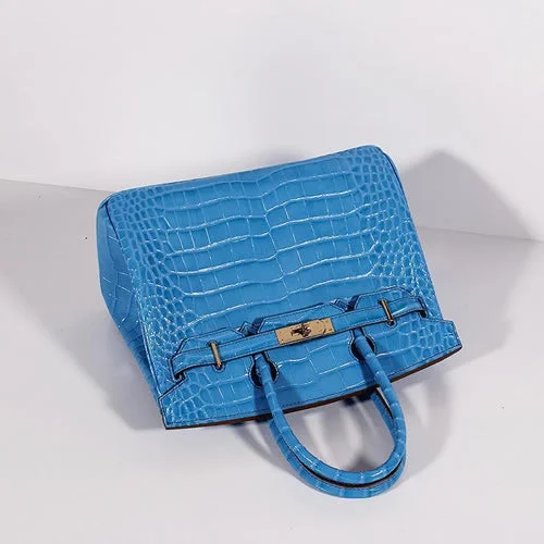 Affordable leather bagsHermes Birkin 30cm Crocodile Leather Bag With Strap Blue Gold