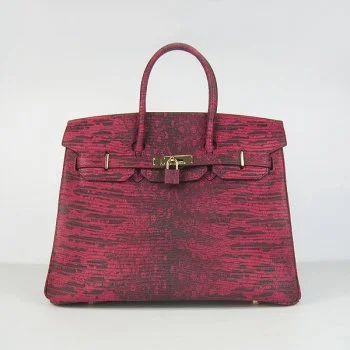 Luxury bags with chain strapsHermes Birkin 30cm Lizard Pattern Handbag 6088 Red/Golden