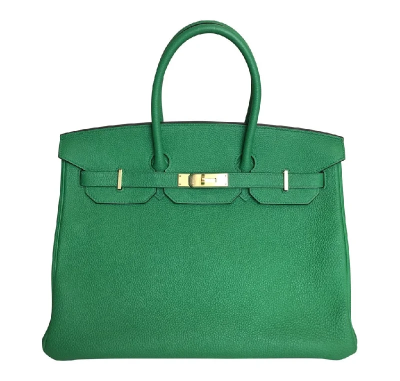 Compact crossbody bags for travelHermes Birkin 35 Bamboo Green Togo GHW Bag