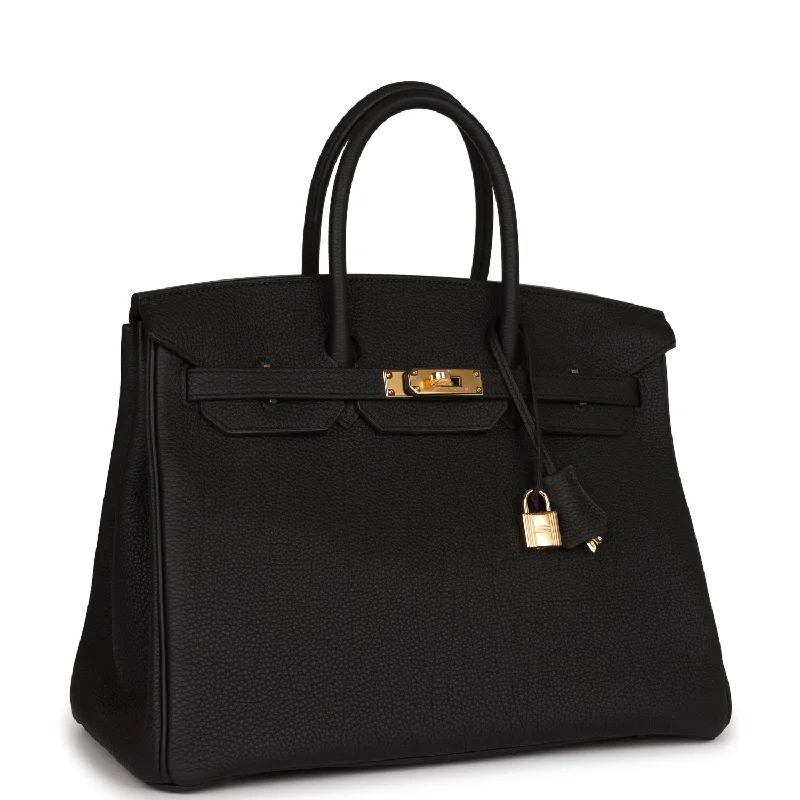 Designer bags with gold hardwareHermes Birkin 35 Black Togo Gold Hardware