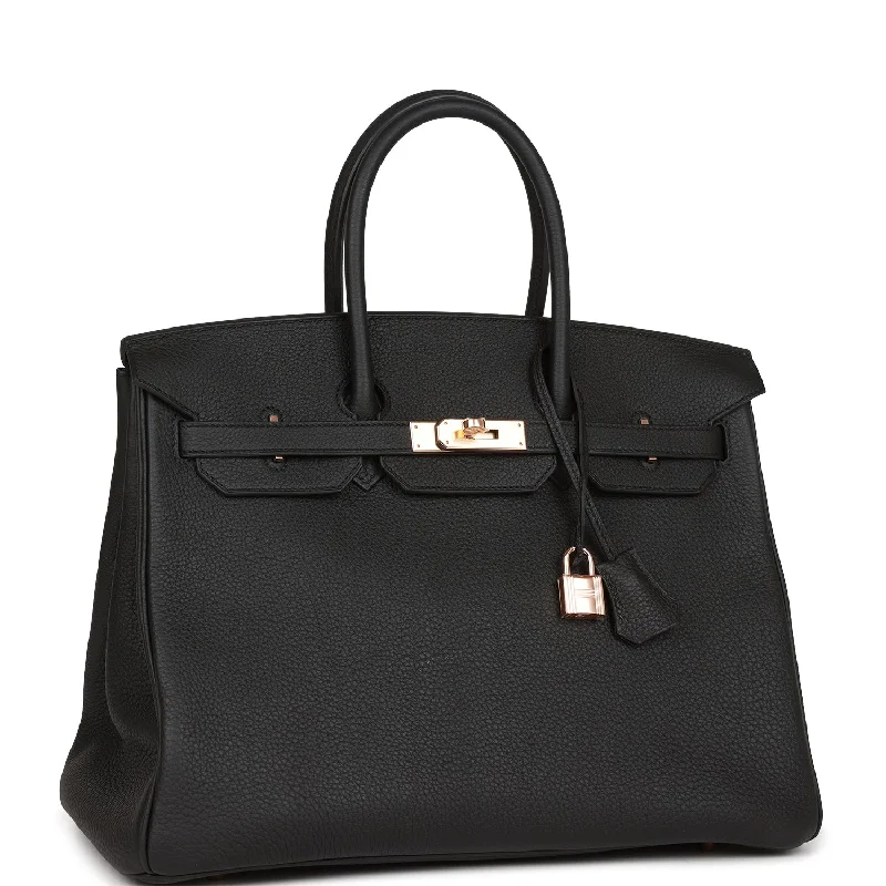 Luxury bags with chain strapsHermes Birkin 35 Black Togo Rose Gold Hardware