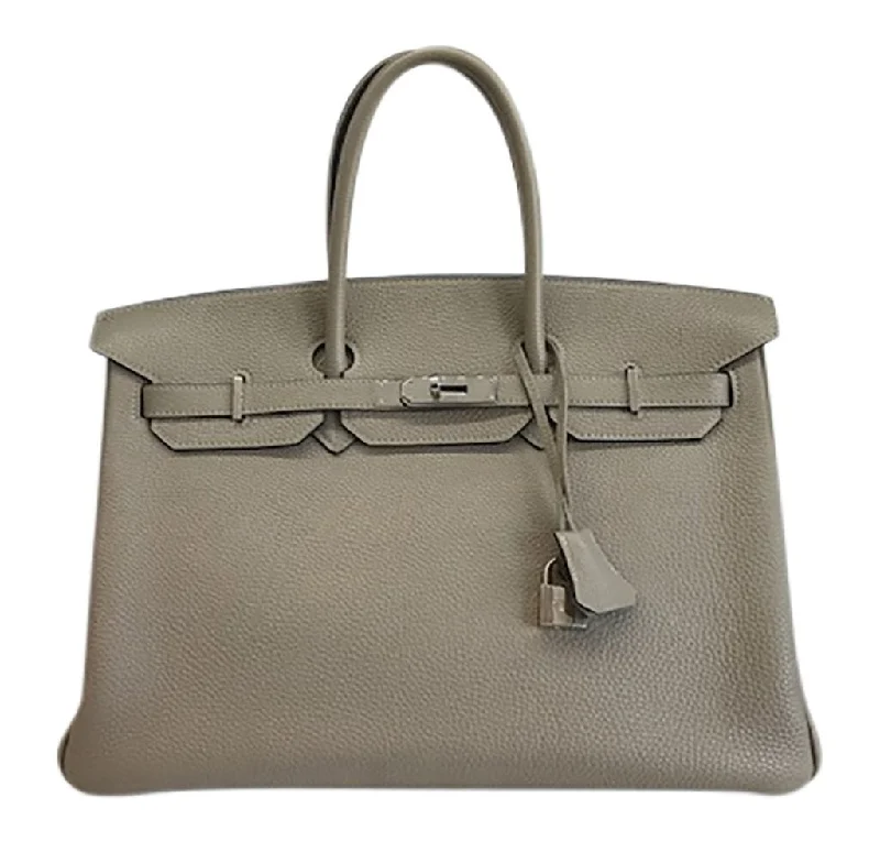 Durable leather bags for daily useHermes Birkin 35 Gris Tourterelle Leather PHW