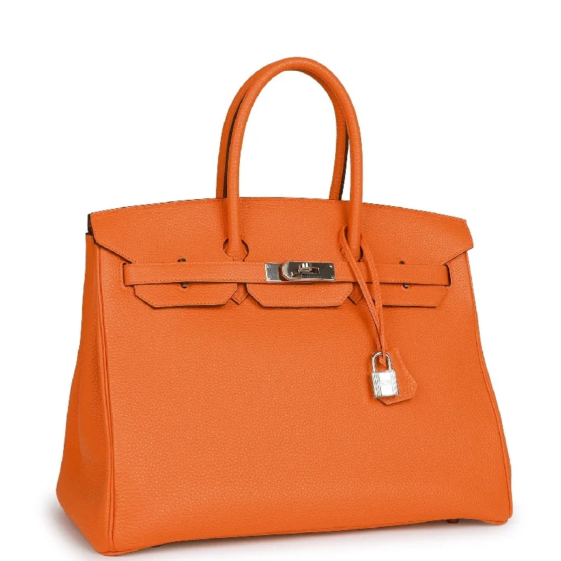 Trendy transparent PVC bagsTop Quality Hermes Birkin 35 Orange H Togo Palladium Hardware