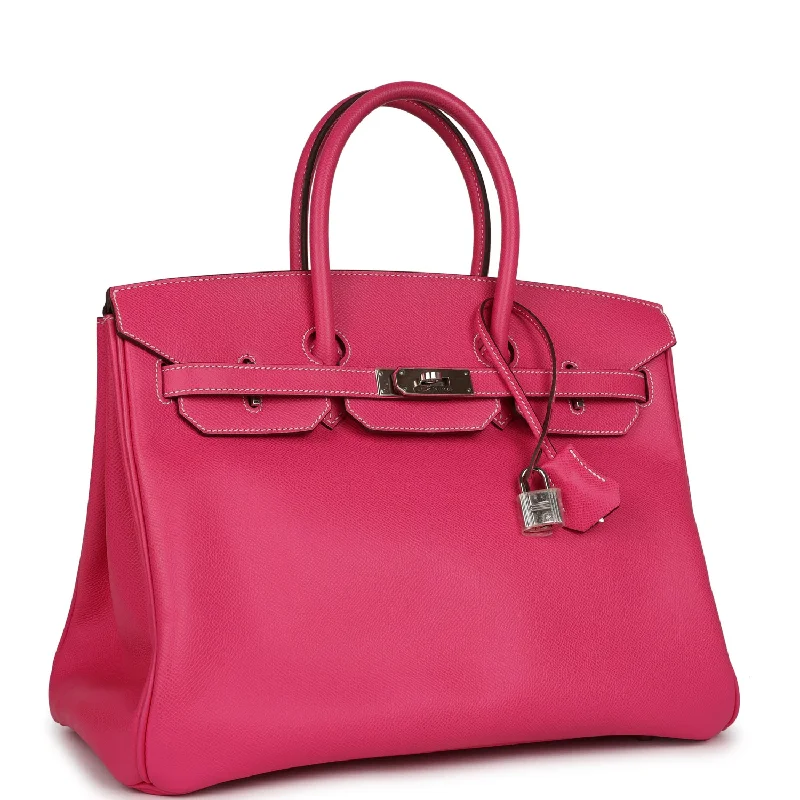 Water-resistant travel backpacksTop Quality Hermes Birkin 35 Rose Tyrien Candy Epsom Palladium Hardware