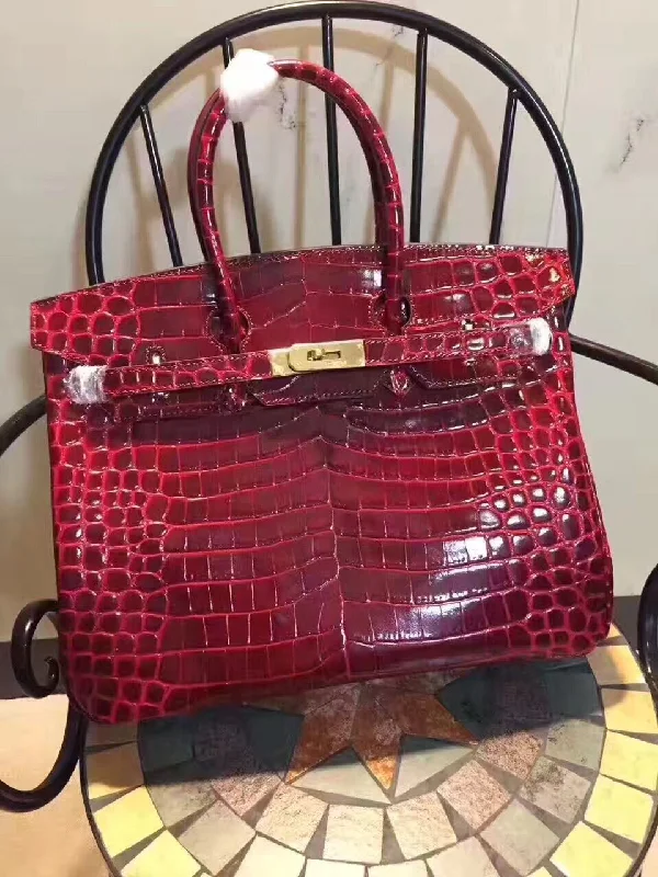 Best bags for business tripsHermes Birkin 35cm Crocodile Leather Handbag Red Gold