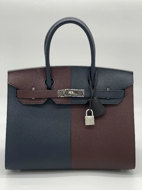 Designer bags with top handlesHermes Birkin 30 Casaque Rouge Sellier / Bleu Indigo / Rose Texas Epsom