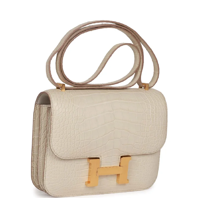 Affordable leather bagsHermes Constance 18 Beton Matte Alligator Mississippiensis Gold Hardware