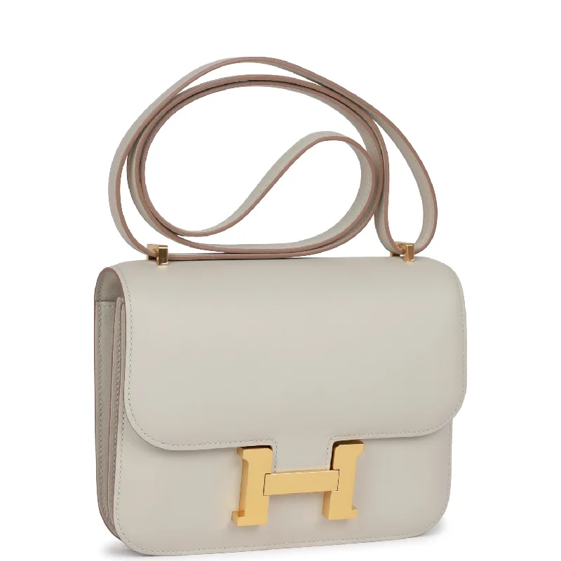 Mini bags for evening outHermes Constance 18 Gris Perle Swift Gold Hardware