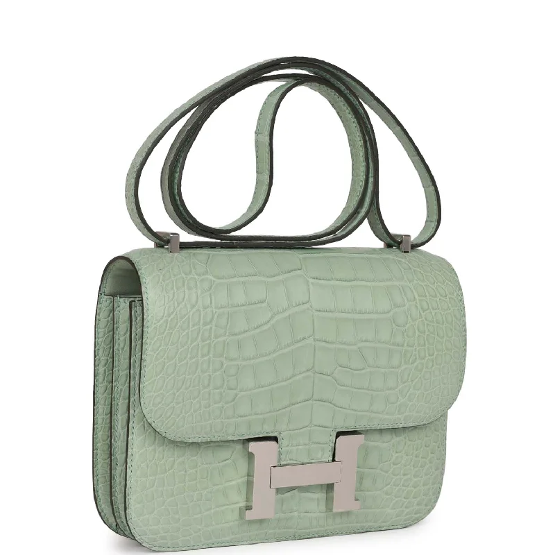 Best bags for weekend getawaysHermes Constance 1-18 Vert D'Eau Matte Alligator Palladium Hardware