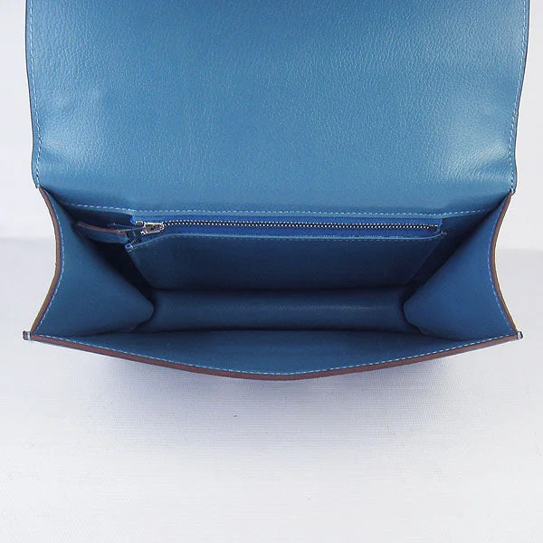 Affordable leather bagsHermes Constance Cowskin Leather Bag H017 blue silver