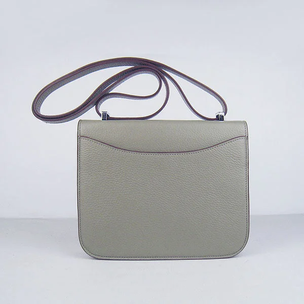 Vintage-inspired handbagsHermes Constance Cowskin Leather Bag H017 Khaki silver