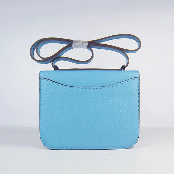 Luxury brand bags on saleHermes Constance Cowskin Leather Bag H017 light blue silver