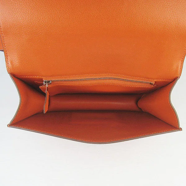 Compact crossbody bags for travelHermes Constance Cowskin Leather Bag H017 orange silver