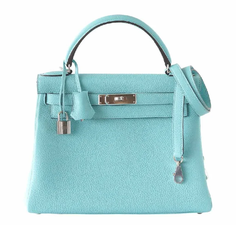 Luxury brand bags on saleHermès Kelly 28 Blue Atoll Bag