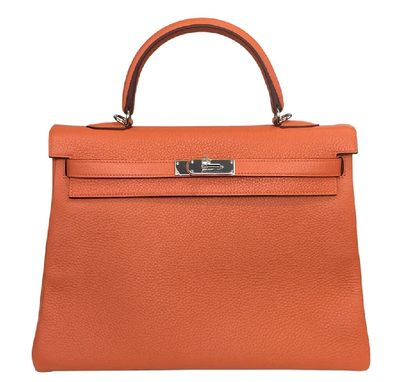 Trendy bucket bags for summerHermès Orange Kelly Togo Bag 35cm