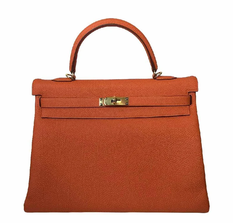 Crossbody bags for everyday useHermès Kelly 35 Orange Bag Gold Hardware