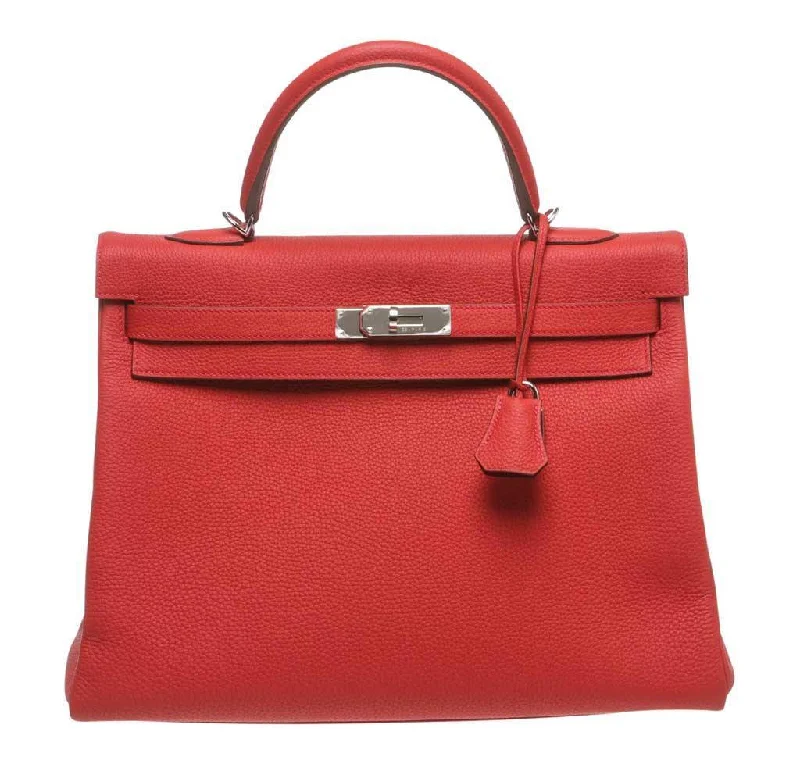 Mini bags for evening outHermès Kelly 35 Red Bag Palladium Hardware