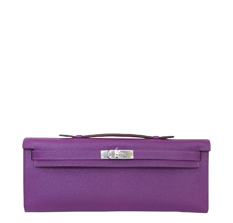 Elegant clutch bags for weddingsHermès Kelly Cut Anemone Bag PHW