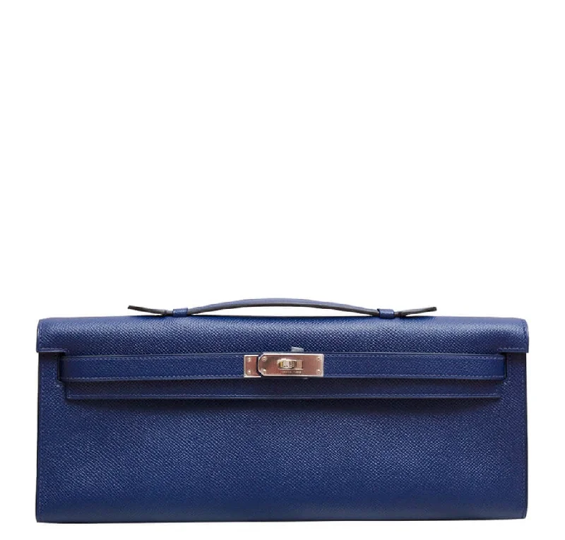 Minimalist leather handbagsHermès Kelly Cut Clutch Bag Blue Epsom Leather