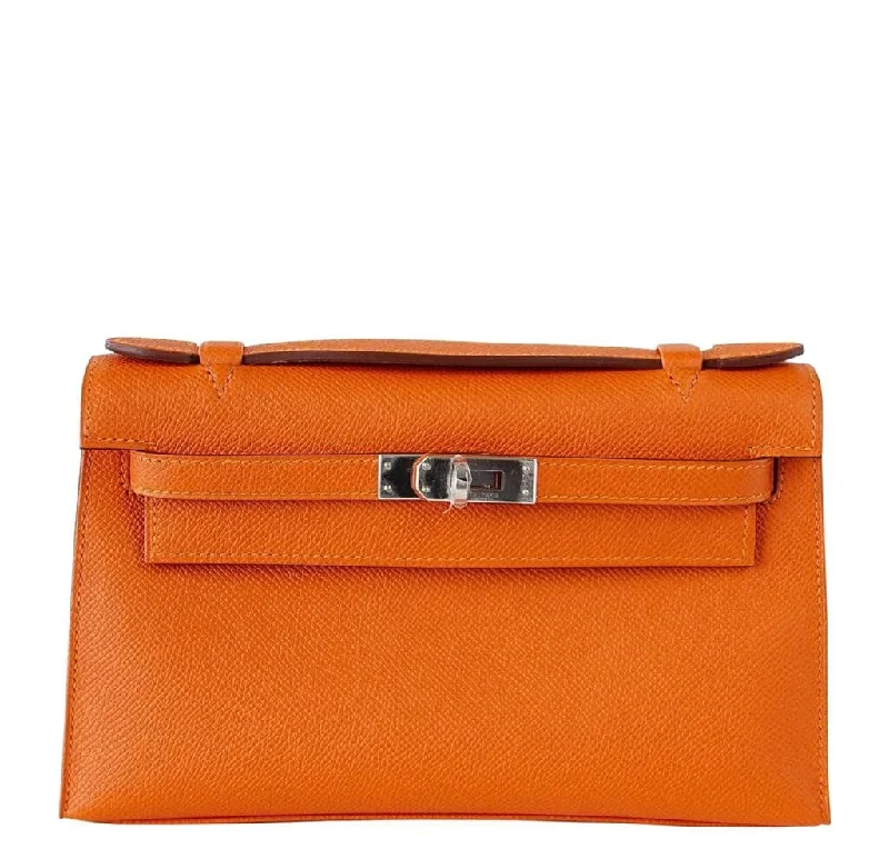 Luxury handbags 2025Hermès Kelly Pochette Feu Epsom Leather Bag