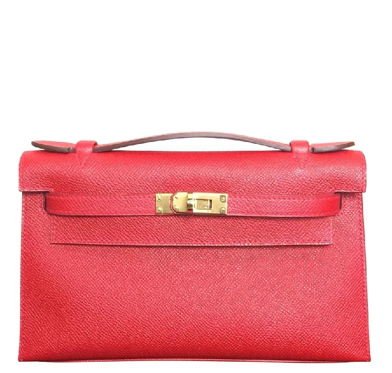 Sustainable fashion bagsHermès Kelly Pochette Mini Rouge Casaque Epsom GHW Bag