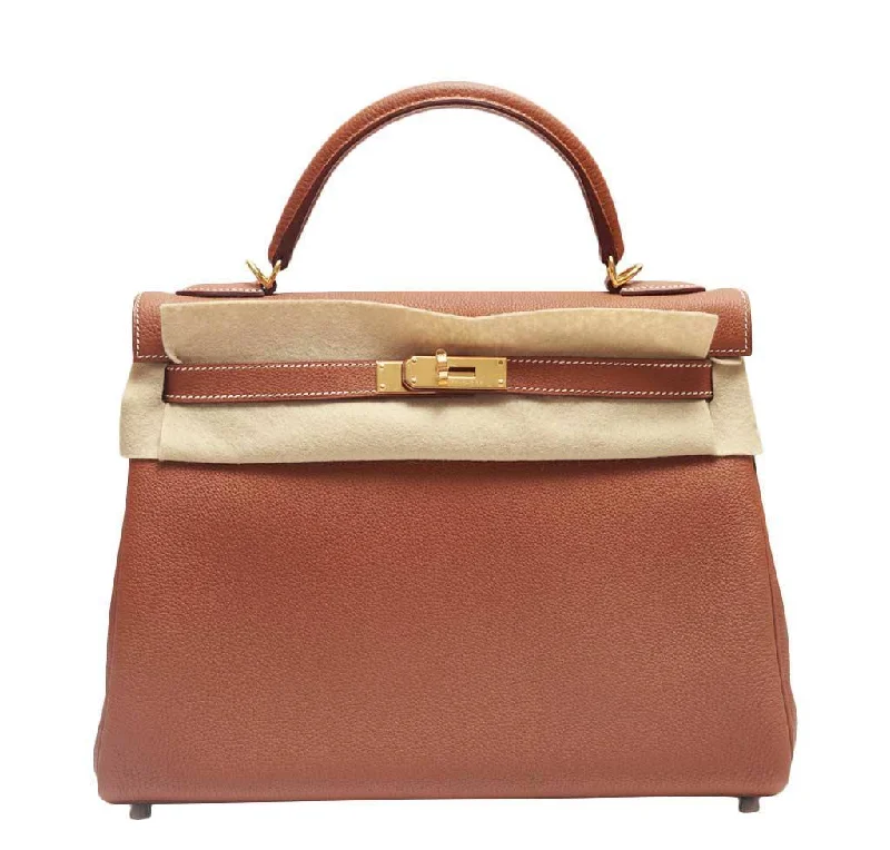 Affordable luxury bags Hermès Kelly Retourne Bag 32 Gold GHW