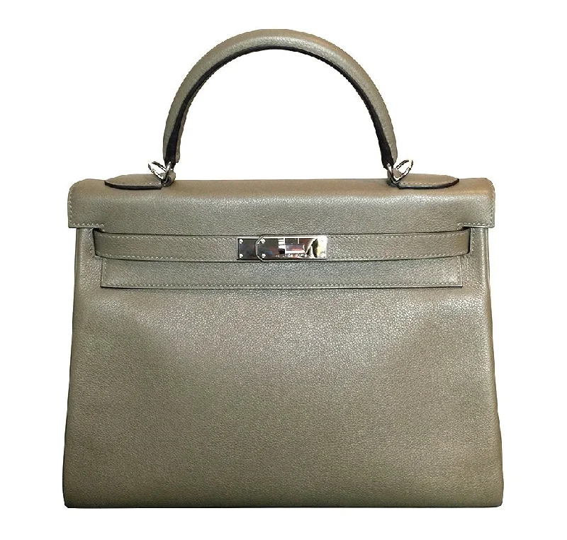 High-end designer bags for menHermès Kelly Retourne 32 Veau Evercolor Origan PHW Bag